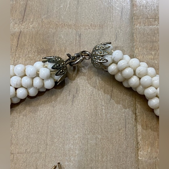 Vintage Jadeite 5 Strand twisted necklace 1950s - Picture 9 of 13